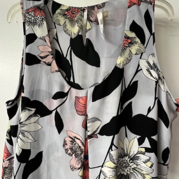 NY Collection Womens Sleeveless Layered Blouse Floral Print Size 1X - Picture 3 of 8